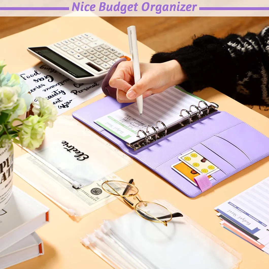 Wholesale A6 Budget Binder Set Cash Envelope Budget System Binder Planners with Expense Budget Sheets and Label Sticker